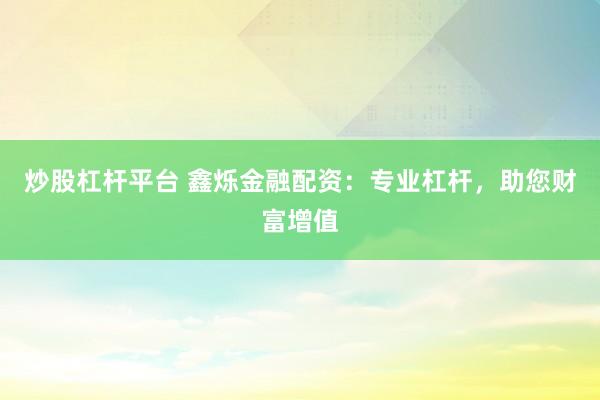 炒股杠杆平台 鑫烁金融配资：专业杠杆，助您财富增值