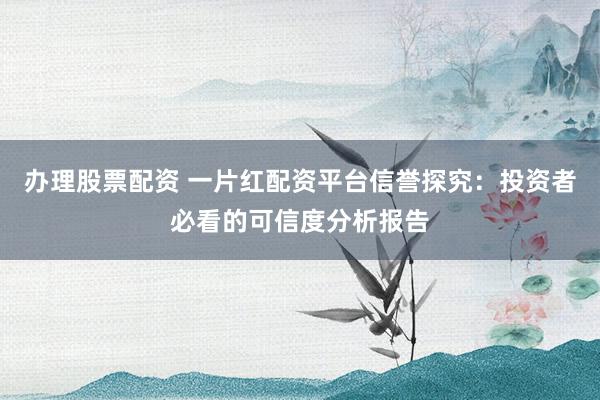 办理股票配资 一片红配资平台信誉探究：投资者必看的可信度分析报告