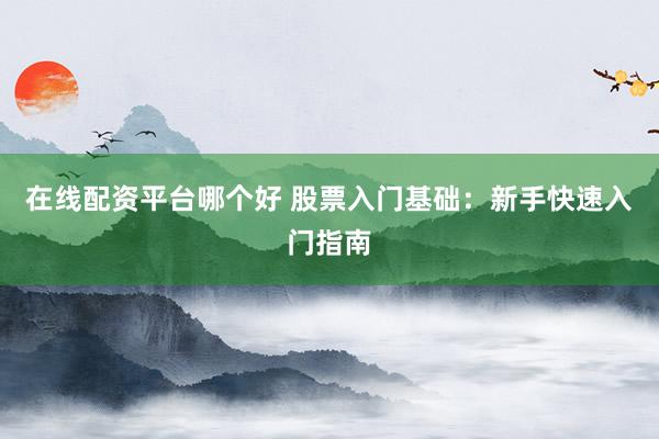 在线配资平台哪个好 股票入门基础：新手快速入门指南