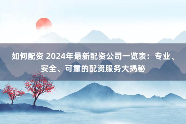 如何配资 2024年最新配资公司一览表：专业、安全、可靠的配资服务大揭秘