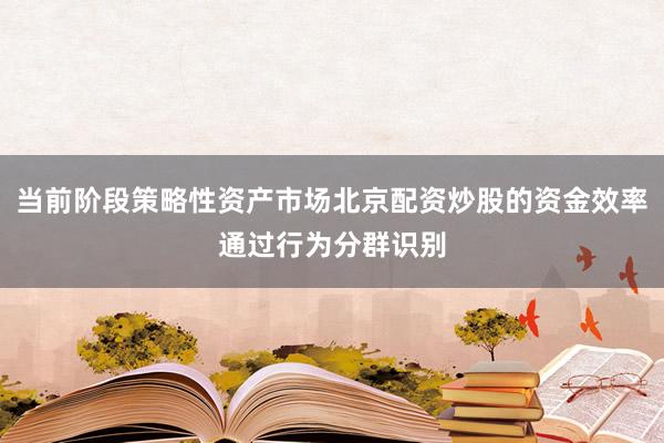 当前阶段策略性资产市场北京配资炒股的资金效率通过行为分群识别