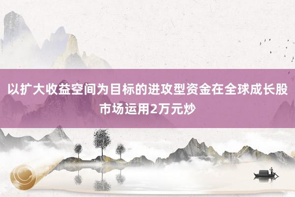 以扩大收益空间为目标的进攻型资金在全球成长股市场运用2万元炒