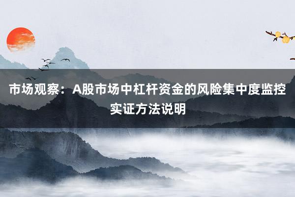 市场观察：A股市场中杠杆资金的风险集中度监控实证方法说明
